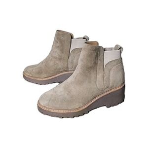 DV Dolce Vita Rango Lug Sole Wedge Boots Beige Size 7